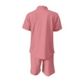 thumbnail image 4 of Honeeladyy Mens Short Sets 2 Piece Outfits Fashion Summer Tracksuits Casual Shirt and Shorts Set #Ed-Pink-XXXXXL, 4 of 5