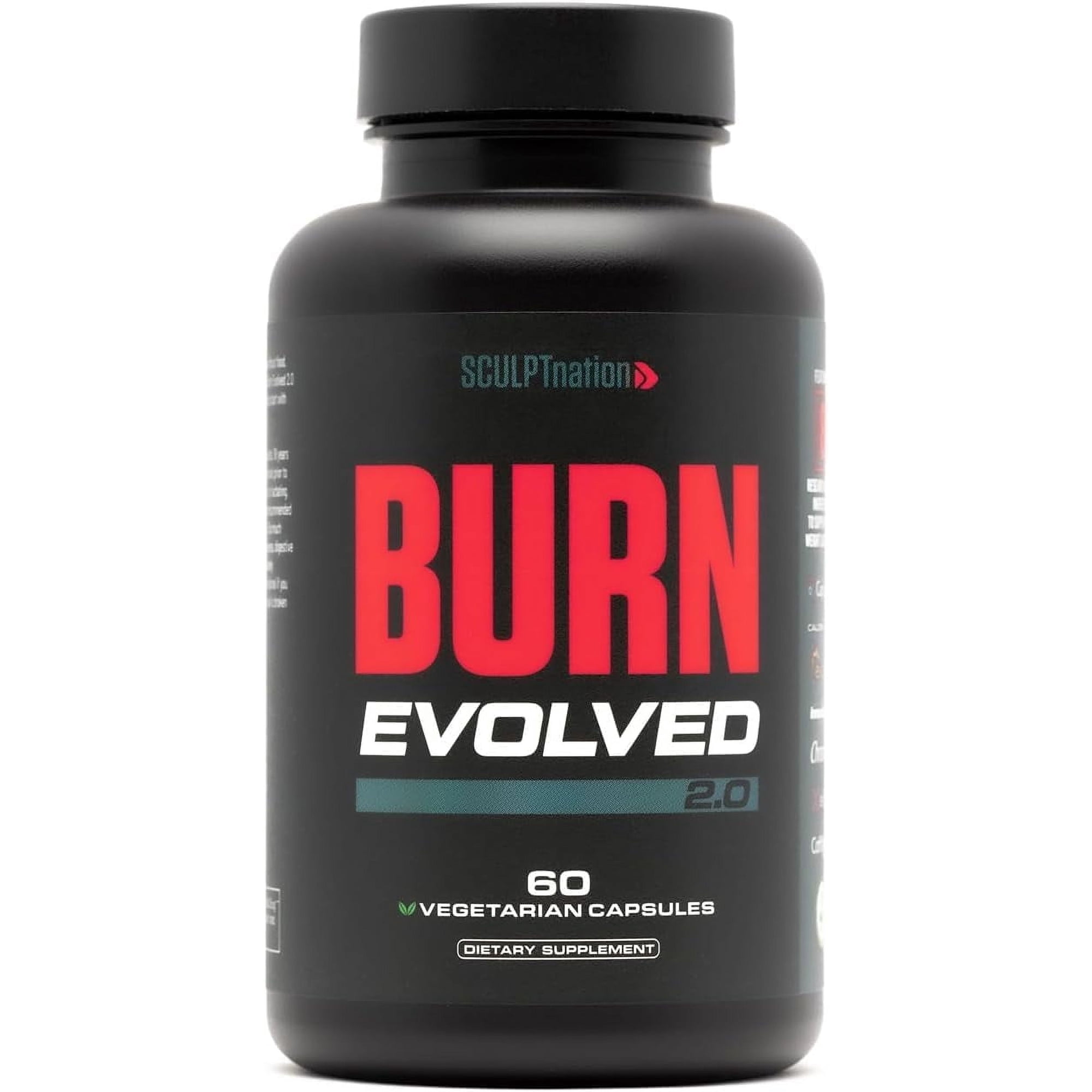 Sculpt Nation Burn Evolved Thermogenic Fat Burner Capsules, Metabolism Support with Capsimax and Chromax, 60 Count