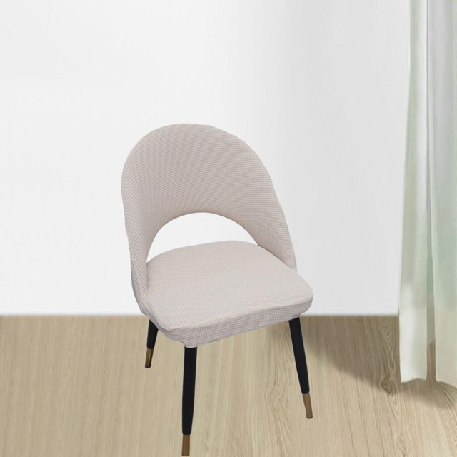 Funda para silla curvada con respaldo corto, poliéster, para , bodas, , conferencias, hogar, comedor, funda para asiento de silla beige Macarena comer cubierta