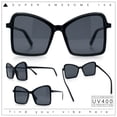 thumbnail image 2 of Womens Diva Oversized Butterfly Thin Plastic Fashion Retro Sunglasses All Black, 2 of 8
