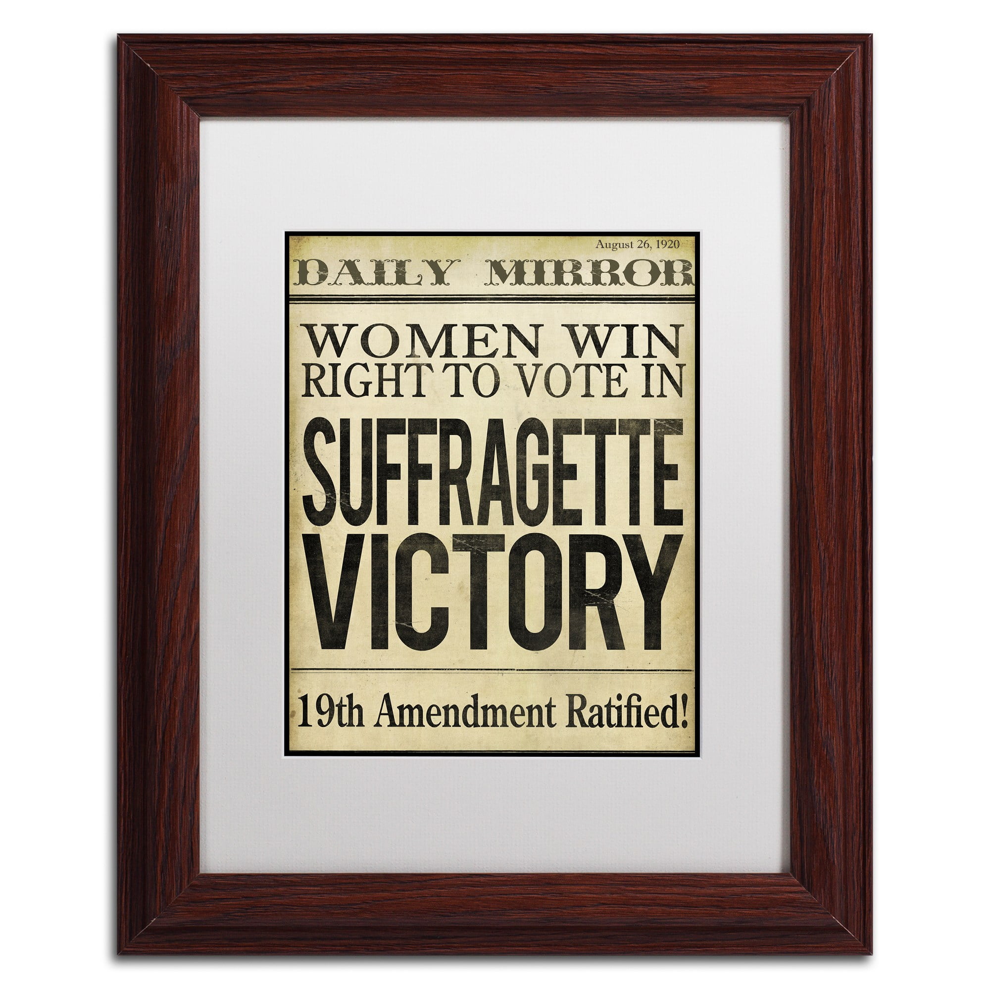 Trademark Fine Art "Women?s Right to Vote" Canvas Art by Color Bakery White Matte, Wood Frame