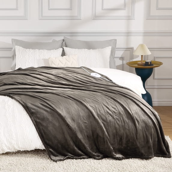 Yesfashion Heated Blanket Electric Throw, Reversible Flannel Heating Blanket with 5 Heat Settings, 10 Hrs Auto Shut Off, Machine Washable, 62"x84"