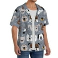 thumbnail image 2 of Yiaed Cute Dog Faces Print Mens Casual Wrinkle Free Shirts Short Sleeve Button Down Summer Stretch Dress Shirt-3X-Large, 2 of 5