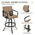 thumbnail image 3 of Crestlive Products Brown Outdoor Aluminum All-Weather Swivel Patio Bar Stools (Set of 2), 3 of 5