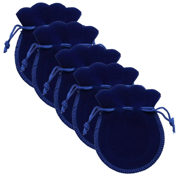 Mini Bolsas para Embalaje VelvtyBlue 5Pzas White 7x9cm Terciopelo Bolsa en Forma de Calabaza.