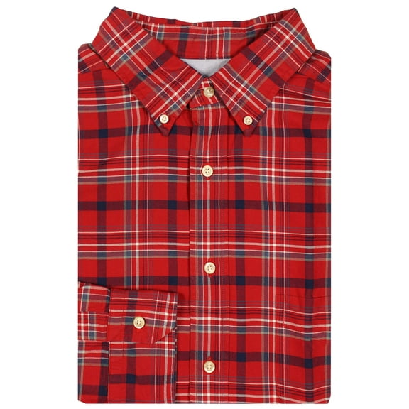 Cremieux Men's Big & Tall Full-Fit Easy-Care Long Sleeve Oxford Shirt with Pocket (Chili Pepper 275, XX-Large Tall, 2XT)