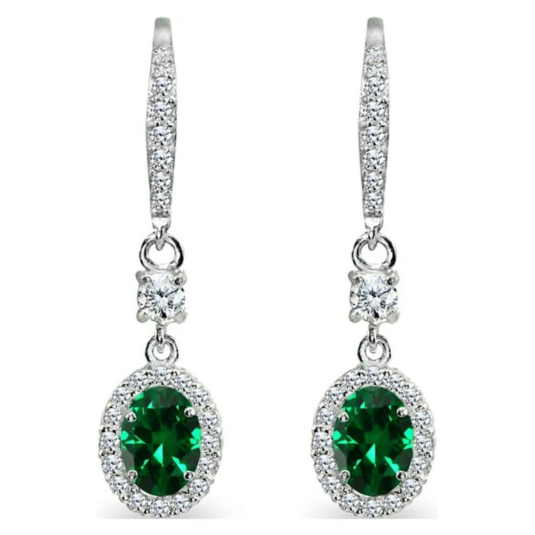 Emerald, Topaz & Diamond sale 14K Gold Vermeil Over Sterling Silver Earring