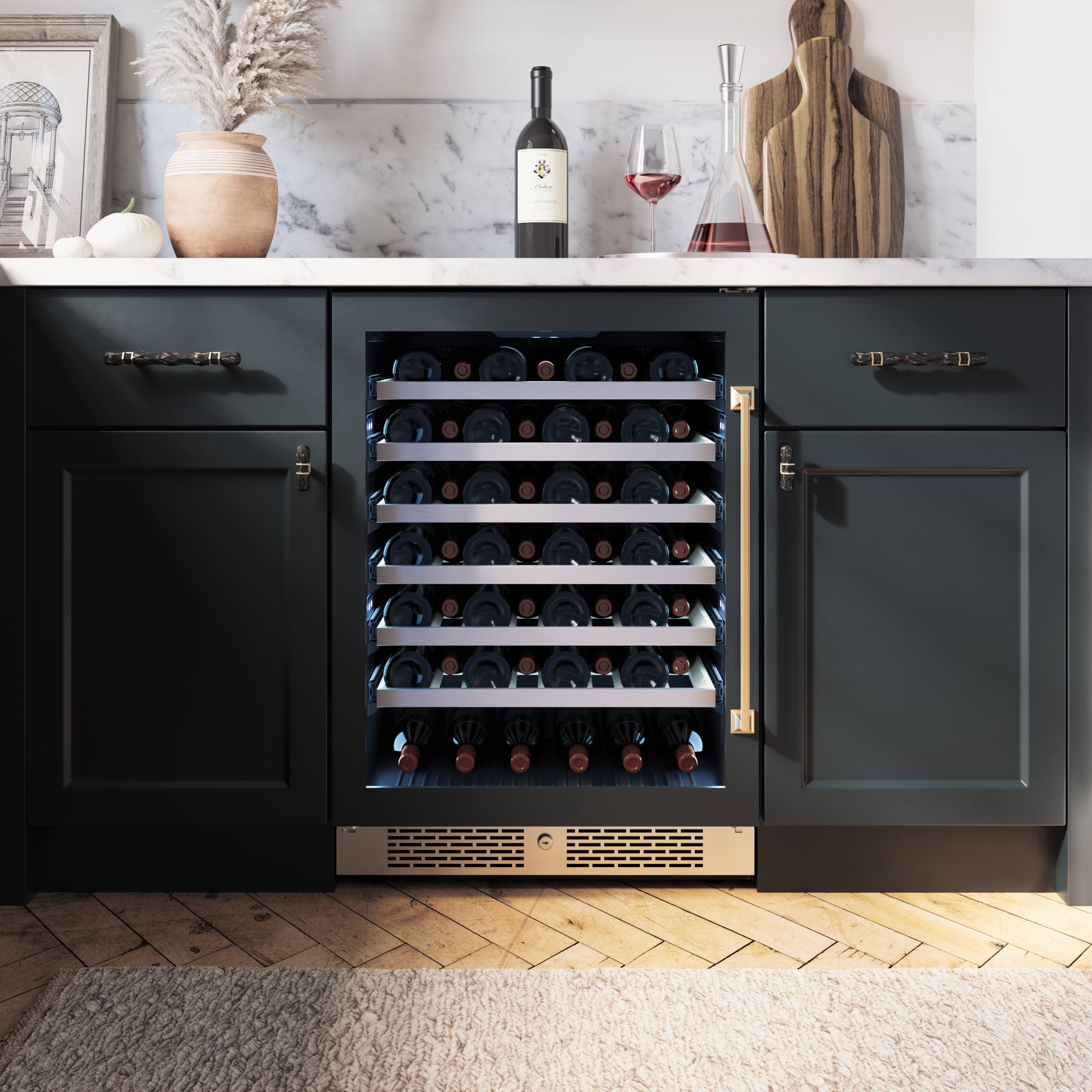 Avallon Awc242szrh 24" Wide 53 Bottle Capacity Single Zone Wine Cooler - Stainless Steel