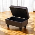 thumbnail image 7 of JESTOP Leather Storage Ottoman, Ottoman with Storage, Rectangle 28.5" Foot Rest Ottomans Stool for Living Room Bedroom, 7 of 7