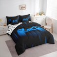 thumbnail image 3 of Homewish 3D Game Console Twin Bedding Sets 7-Piece for Boys, Neon Blue Gamepad Bedding Comforter Set, Modern Video Game Player Reversible Sheet Sets, Breathable Home Decor, 3 of 7