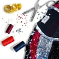 thumbnail image 3 of 25 Yards 0.8 Inch Elastic Sequins Trim Flat Sequin Strip Paillette Fabric Ribbon for Crafts DIY Fringe Sewing Orange, 3 of 7
