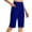 Blue, variant on Womens Workout Long Shorts High Waisted Bermuda Shorts Loose Solid Tummy Control Walking Running Yoga Short Black
