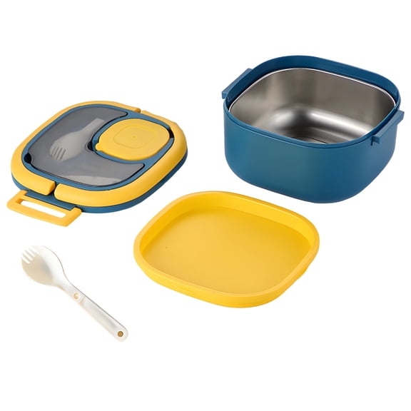 Stainless Steel Lunch Box 40oz, Large Bento Box with Sauce Container & Spoon, Leakproof Food Container for Work, Microwave & Freezer Safe