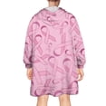 thumbnail image 2 of Wearable Oversized Blanket,Pink Breast Cancer Wearable Blanket Hoodie for Adults,Cozy Hooded Blankets with Super Pockets,Super Warm Fuzzy Pullover for Women & Men, 2 of 6