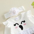 thumbnail image 6 of Cjfdfy Newborn Baby Girl Halloween Fall Dress Outfits Pumpkin Ghost Embroidery Long Sleeve Knit Romper With Headband My First Halloween Baby Girl Outfit Fall Winter Clothes, 6 of 9