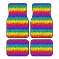 thumbnail image 1 of Lsque Bright Rainbow Print 4-Piece Floor Mats, Heavy-Duty Rubber Liners, Anti-Slip Design, All-Season Automotive Protection, Vehicles, Cars, Trucks, and SUVs, 1 of 7