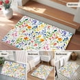 thumbnail image 6 of Rectangle Area Rug 2x3ft, Watercolor Spring Flower Leaves Non-Slip Non-Shedding Floor Mat, Colorful Plant on White Washable Sturdy Carpet for Living Room Bedroom Home Decor, 6 of 9