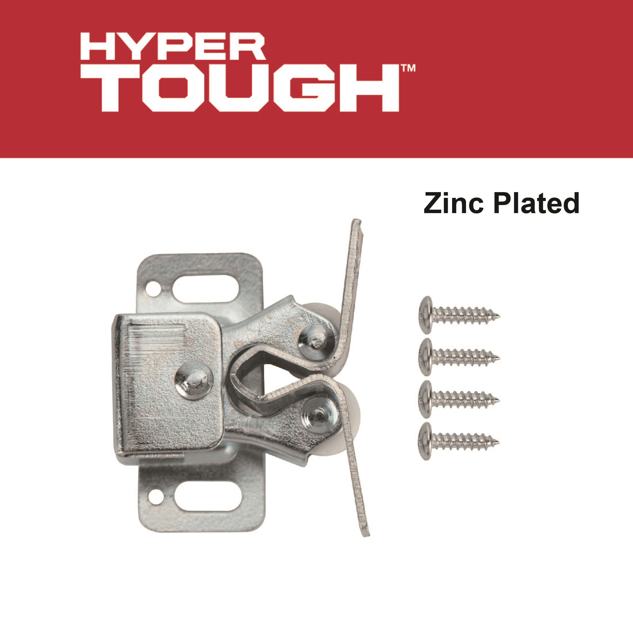 Double Roller Catch with Strike, Zinc Plated