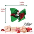 thumbnail image 2 of Motique Accessories Hair Bow Printed Christmas Bow with Silicone Charm - Red Layer Snowman Tree, 2 of 5