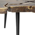 thumbnail image 5 of DecMode 32" x 16" Brown Wood Handmade Live Edge Top Coffee Table with Black Metal Tripod Legs, 1-Piece, 5 of 11