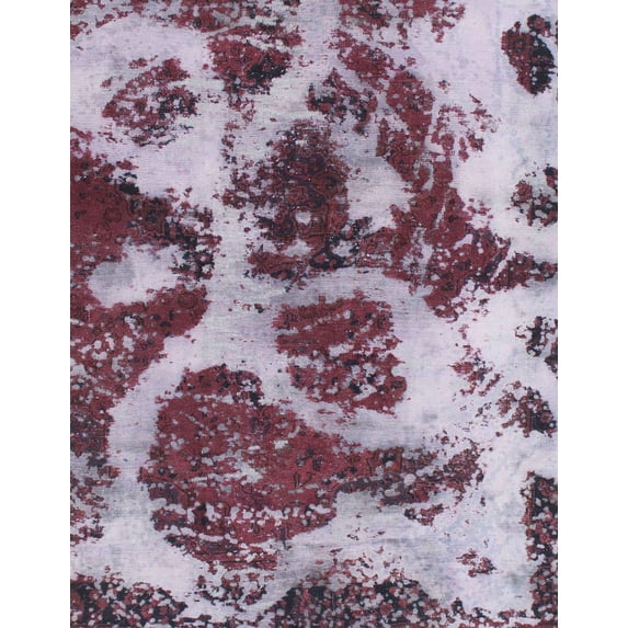 Ahgly Company Machine Washable Indoor Rectangle Abstract Wisteria Purple Area Rugs, 8' x 12'