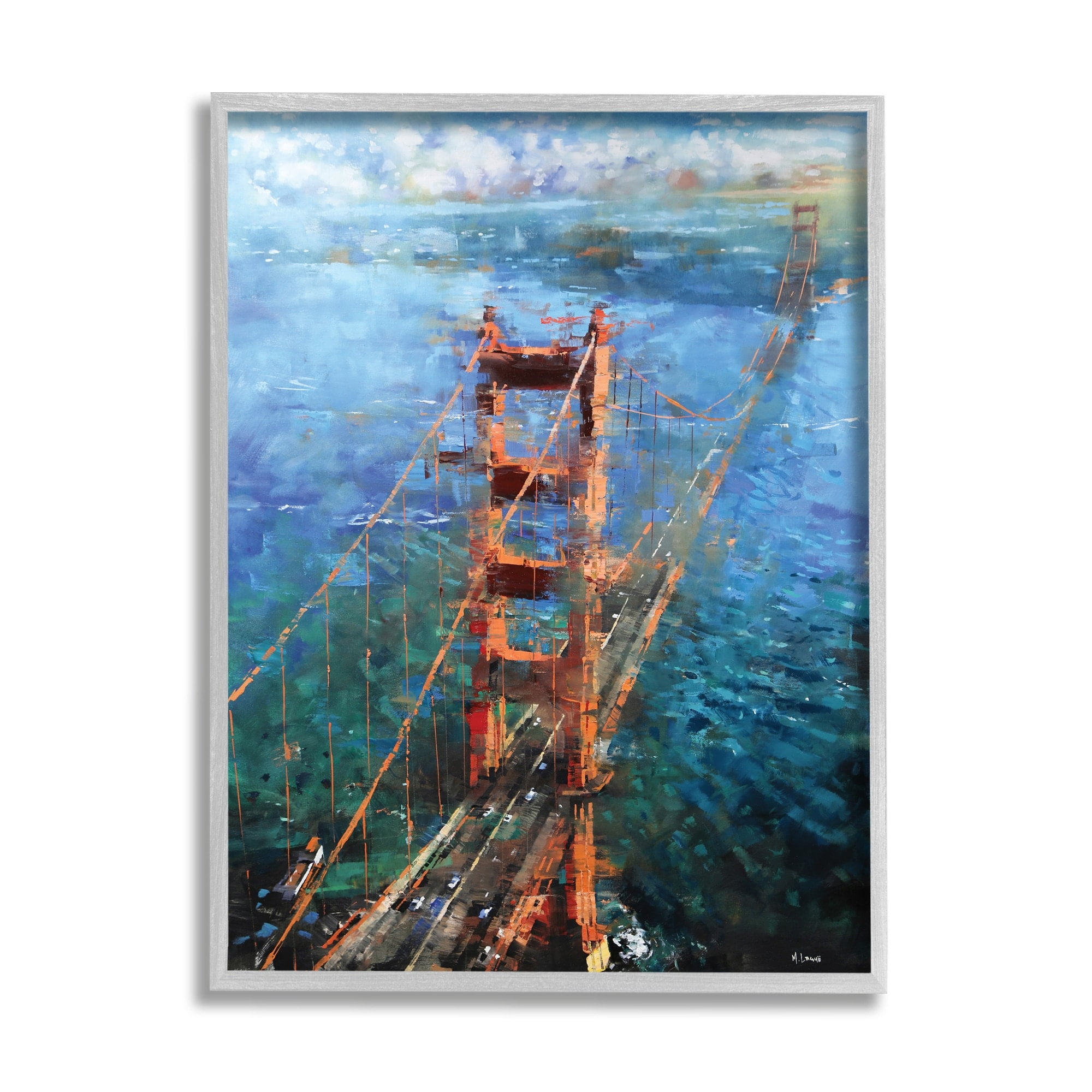 Stupell Industries Golden Gate Bridge Contemporary Abstract Aerial View,24 x 30,Designed by Mark Lague