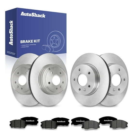 AutoShack Front Vented & Rear Vented Coated Brake Rotors   Premium Ceramic Brake Pads 12-PC Brake Kit Replacement for 2007-2009 Chevrolet Equinox 2008-2010 Saturn Vue 2007-2009 Suzuki XL-7 ArmorStop