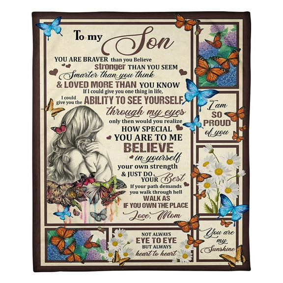 To My Son I Could Give You The Ability To See Yourself Fleece Blanket Family, Birthday, Son, Mother To Son Gift, 30x40in Fleece Blanket