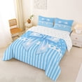 thumbnail image 2 of Manfei Light Blue Bow Full Size Comforter Sets for Boys Girls, Princess Polka Dot Bedding Sets, Reversible, 3pcs, 2 of 6