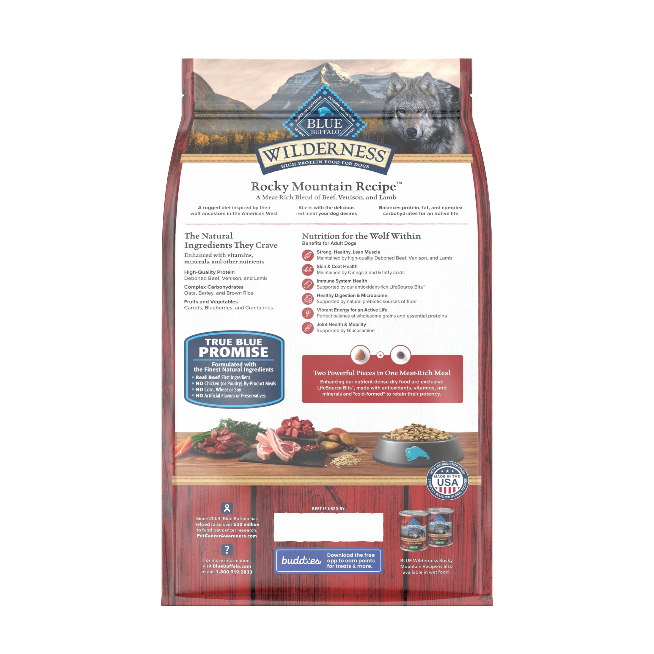 Blue Buffalo Wilderness Adult Dry Dog Food, Rocky Mountain Recipe, Red Meat, 4.5-lb. Bag