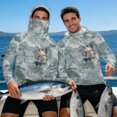 thumbnail image 4 of Bulopur Men's UPF 50+ Fishing Sun Hoodie Gray Fish Scale Camo Long Sleeve Quick Dry Shirt with Face Mask for Hiking Surfing Beach, 4 of 8