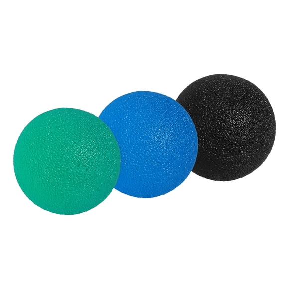 Pelotas de Ejercicio para las Manos Uxcell, Pelotas de Estrés para Adultos, Equipos de Fortalecimiento de Agarre Negro/Azul Oscuro/Verde