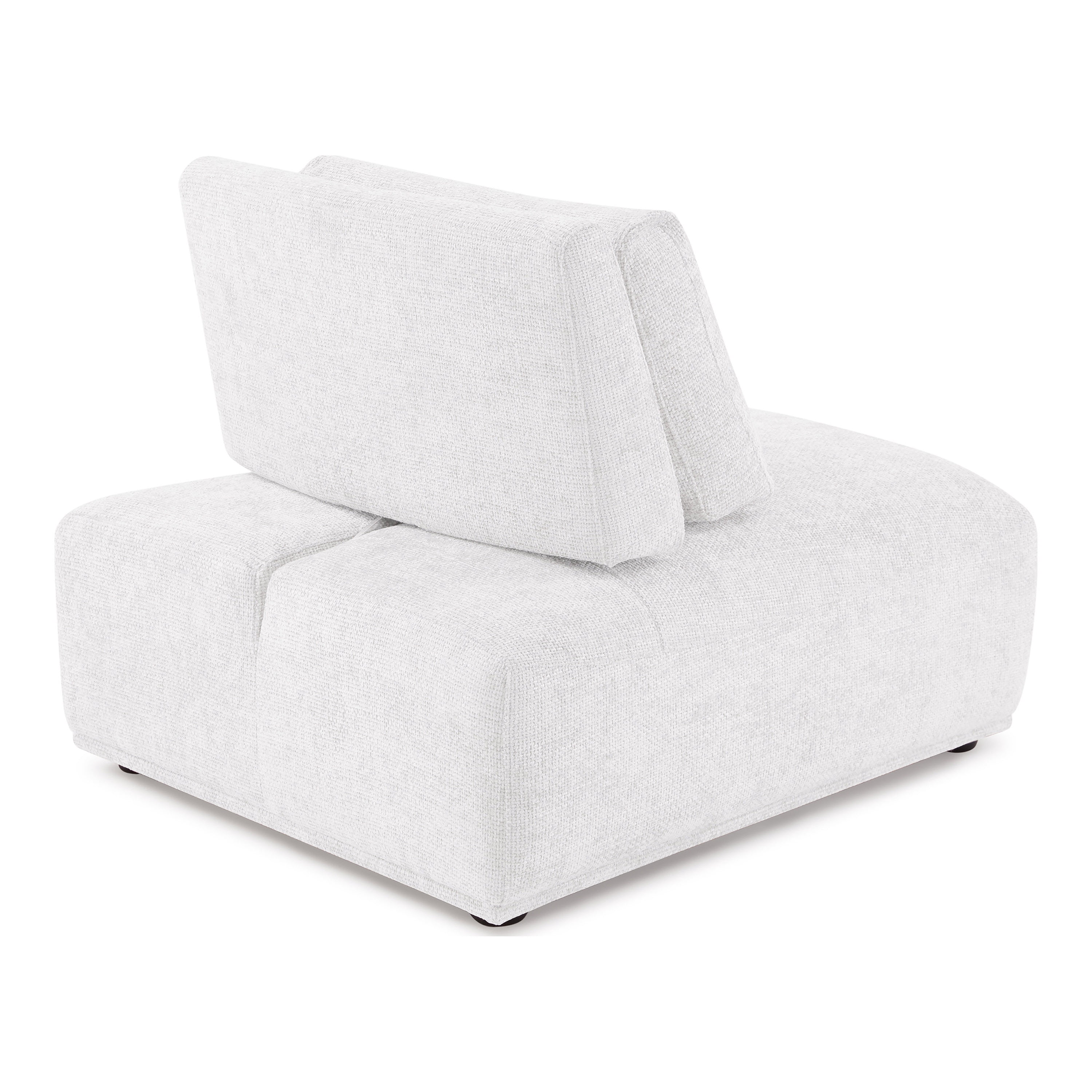 Furniture of America Tatiana Modern Fabric Modular Curved Armless Indoor Chair with Adjustable Backrest, White