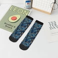 thumbnail image 7 of Pofeuu Blue Leaves A Print 30cm Socks, Adult Running Hiking Socks for Youth and Adult, 7 of 7