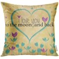 thumbnail image 1 of ECZJNT Bird I Love You to The Moon and Back Word Birdie Throw Pillowcase Cover Cushion Case Home Decor 16x16 inch, 1 of 1