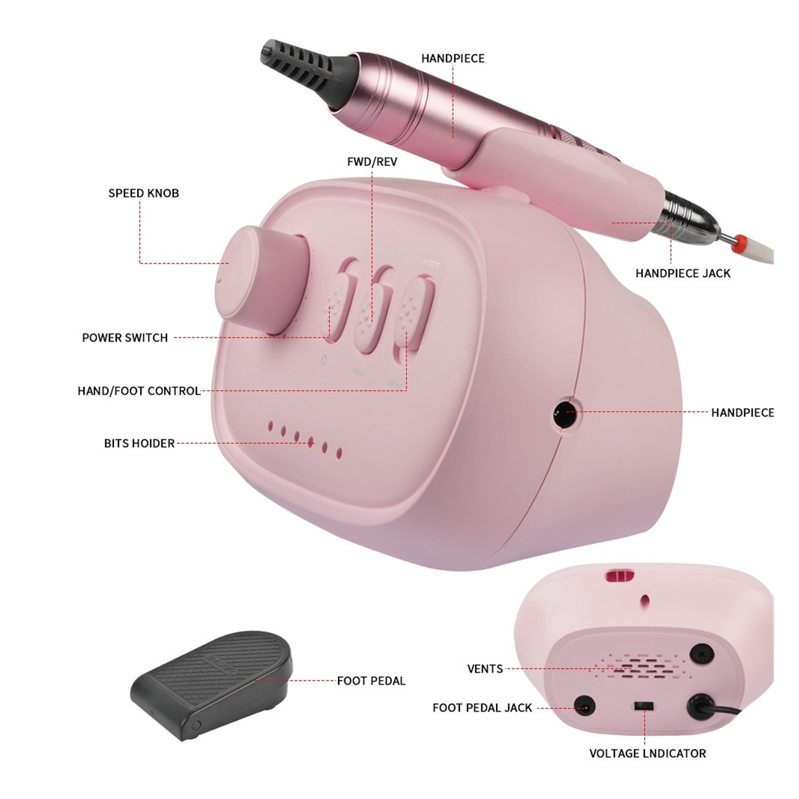 35000RPM Electric Nail Drill Polishing Machine For Manicure Pedicure Nail Drill Polisher Professional Nails Art Tool