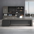 thumbnail image 4 of Long Corner Office Desk Laptop Standing Monitor Black Computer Desks Luxury European Escritorios De Ordenador Modern Furniture My Lux Decor Round, 4 of 22