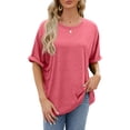 thumbnail image 1 of Bellella T-Shirts d'Été pour Femmes à Manches Courtes Col Rond T-shirt Tee Confortable Chandail pour Dames Rouge TG, 1 of 1