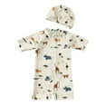 thumbnail image 1 of Zshosam Baby Boy Bathing Suit One Piece Baby Boy Swimsuit Toddler One Piece Bathing Suit Swimsuit Rash Guard Suit Hat Size 18 24 Months,(Light Gray 18-24 Months), 1 of 4