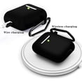 thumbnail image 2 of For Airpods Case Compatible With Airpods 1 & 2 Front-Led Visible Case Cover Skin With Carabiner Scratch-Resistant Case-Black, 2 of 6
