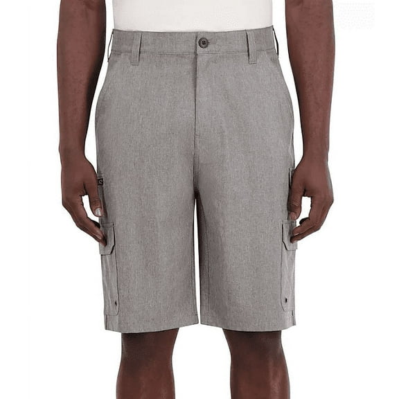IRON Clothing Men's Stretch Hybrid Cargo Short Heather Grey 36