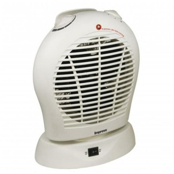 Oscillating Fan Heater with Thermostat White