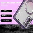 thumbnail image 5 of Clear  Case for Samsung Galaxy S21 5G with Gradient Glitter Peice(2 in 1), Luxury Plating Cute Bling Sparke Shockproof TPU Protective Phone Case for Women Girls-Purple, 5 of 16