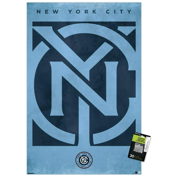 MLS New York City FC - Logo 25 Wall Poster with Pushpins, 22.375" x 34"