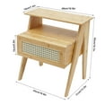 thumbnail image 6 of Wildnix Rattan Nightstand with Large Drawer and Open Shelf, Bamboo Frame, Natural Finish, Spacious Top for Books, Lamps, and Decor, Ideal for Bedroom, 6 of 6