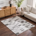 thumbnail image 2 of BoutiqueRugs Bronka Contemporary Geometric Area Rug - Modern Broken Striped Carpet for Living Room, Bedroom - Cream, Vizon, Gray, Charcoal - 7'10" x 10' (8x10), 2 of 9