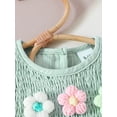 thumbnail image 4 of Amidoa Girls Summer 2 Piece Outfits Kids Ruffle Sleeve Short Sleeve and Shorts Casual Clothing Sets Green Size 3T, 4 of 7