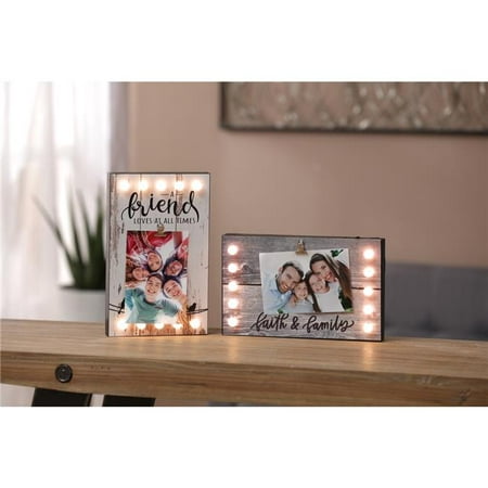 Luxen Home 2-Piece Friends and Family Picture Frame with LED Lights