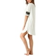 thumbnail image 4 of INSPIRE CHIC Women's Pajamas Shirt Nightgown Dress Pajamas Sleepwear Short Sleeve White X-Small, 4 of 7