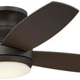 thumbnail image 3 of Casa Vieja 52" Casa Elite Mid Century Modern Indoor Ceiling Fan 4 Blade LED Light Remote Control Oil Rubbed Bronze Finish Hugger, 3 of 8